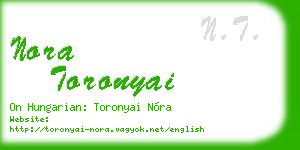 nora toronyai business card