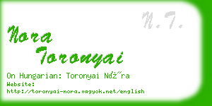 nora toronyai business card